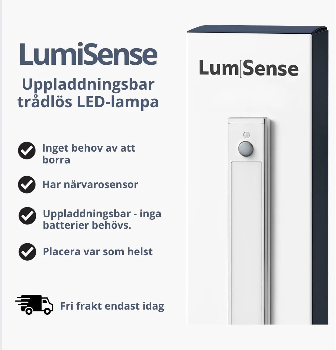 LumiSense - Uppladdningsbar trådlös LED-lampa