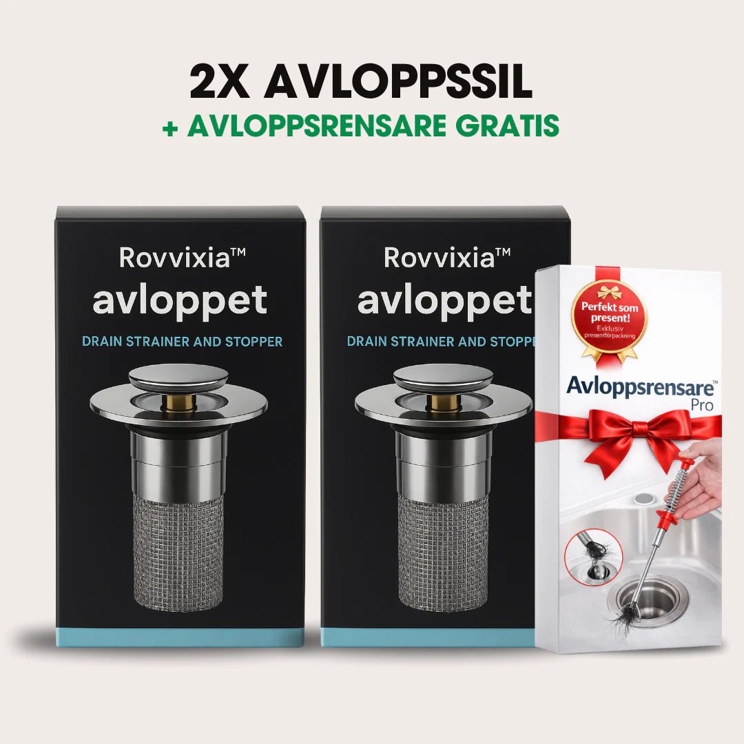 Rovvixia™ Avloppssil — Sluta med stopp en gång för alla - Universell handfatspropp